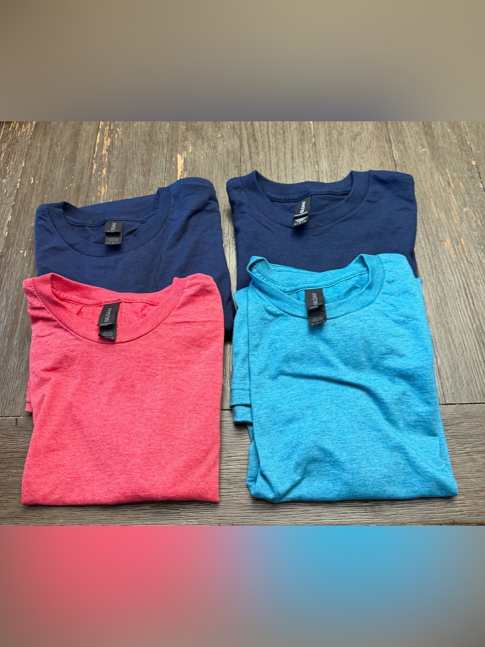 Gildan Men's Short-Sleeve Tees - Navy, Coral, Teal & Navy (4-Pack)